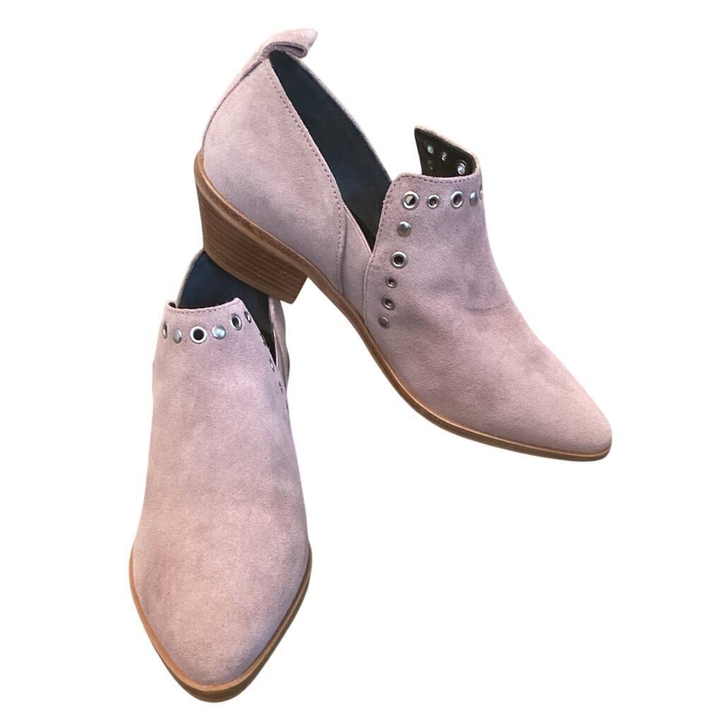 Rebecc Minkoff Womens Oiled Suede Leather Annette Booties US 7.5 Pink Studded